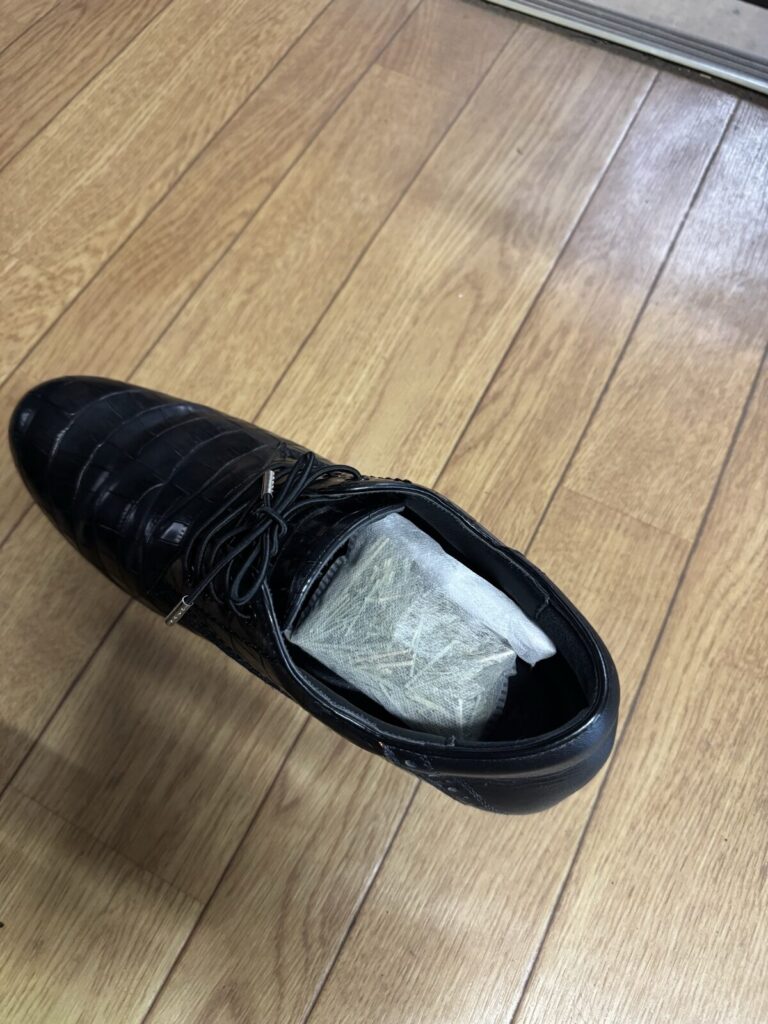 靴の中に入れた「たたみの香り」